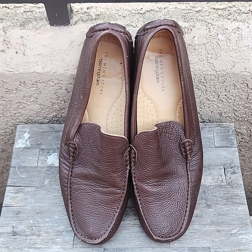 Bloomingdale's Leather Loafers Brown Size 12
